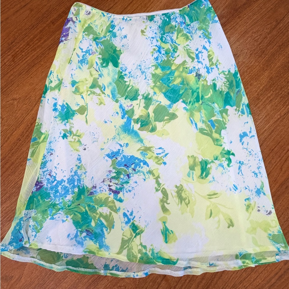 VINTAGE Vibrant Floral A-Line Skirt
